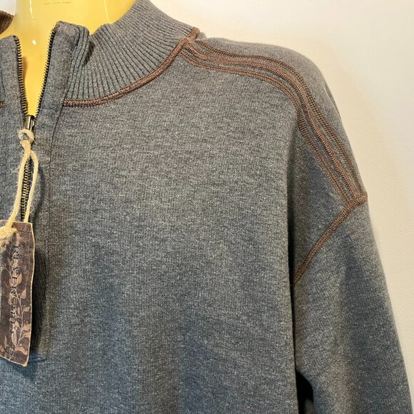 Pronto Uomo Blue Men's Reversible Brown Grey Mock Neck Sweater - Size 3X - NWT - Picture 7 of 8